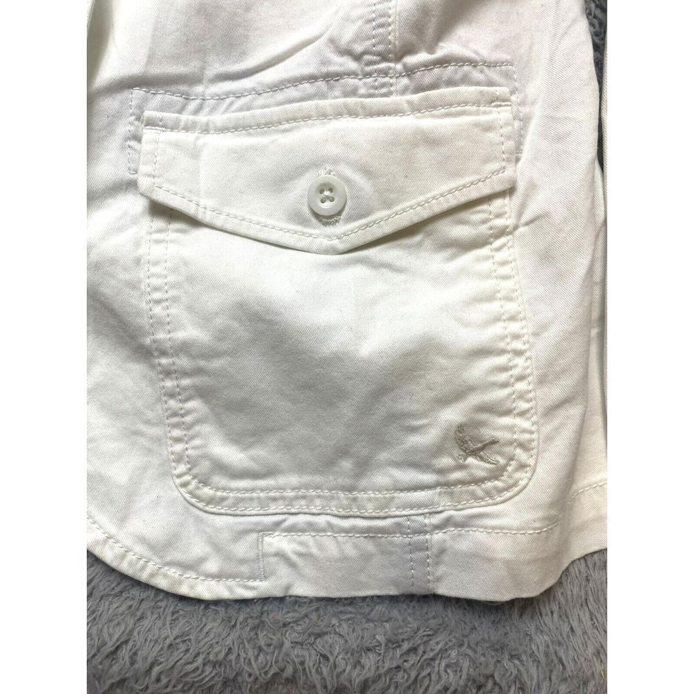 Eddie Bauer Jacket Womens 10 Small White Legend Wash Stretch Buttons Spandex NWT - Picture 2 of 15